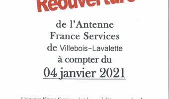 Réouverture ESPACE France services à compter du 4 janvier 2021
